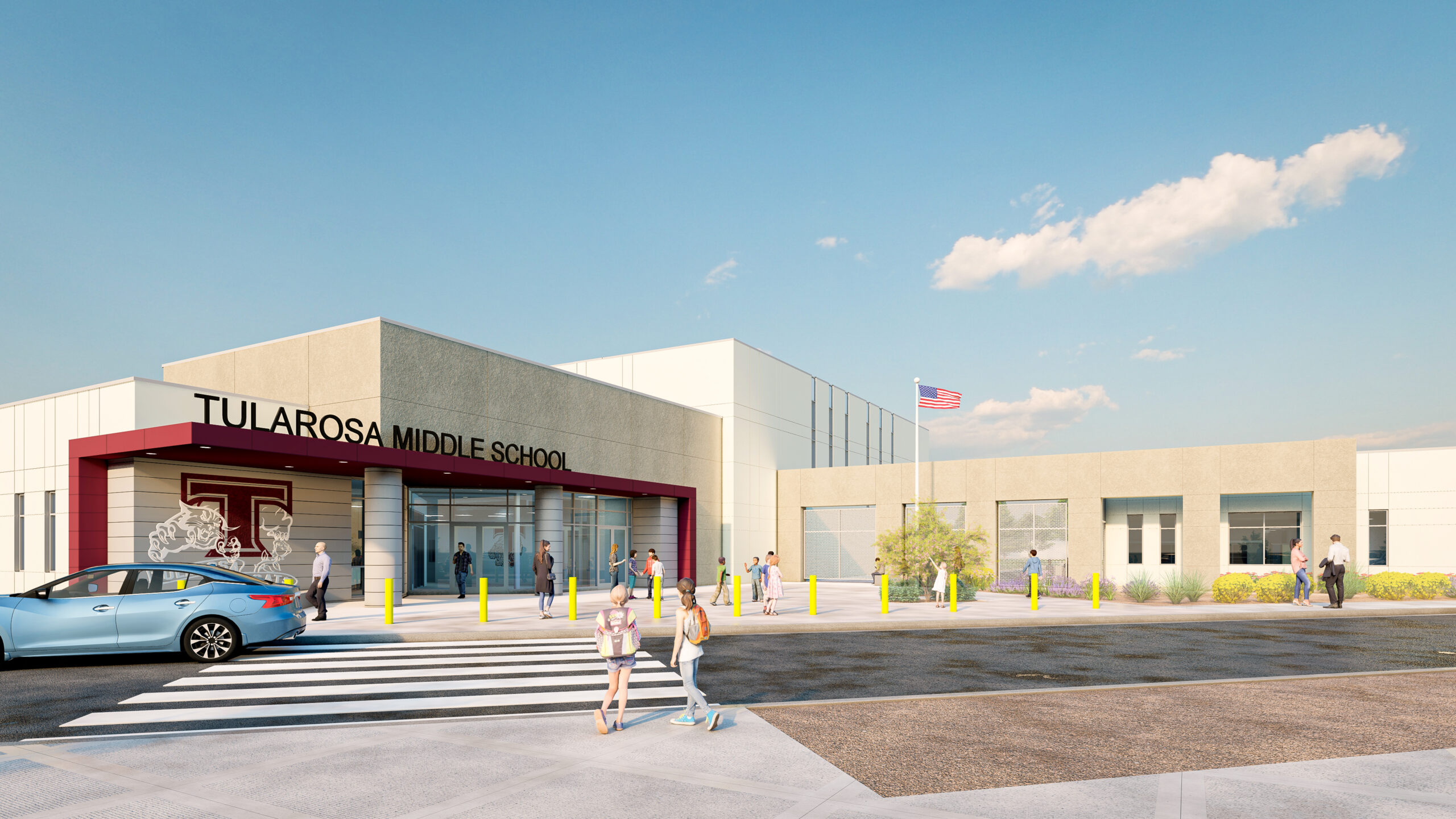 TMS Tularosa Middle School Exterior Realistic View 1 TMS Tularosa Middle School Exterior Realistic View 1