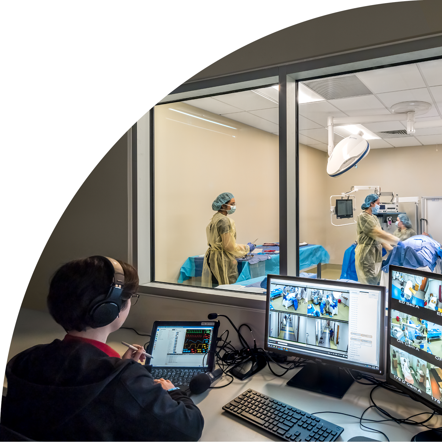 Medical simulation classroom.