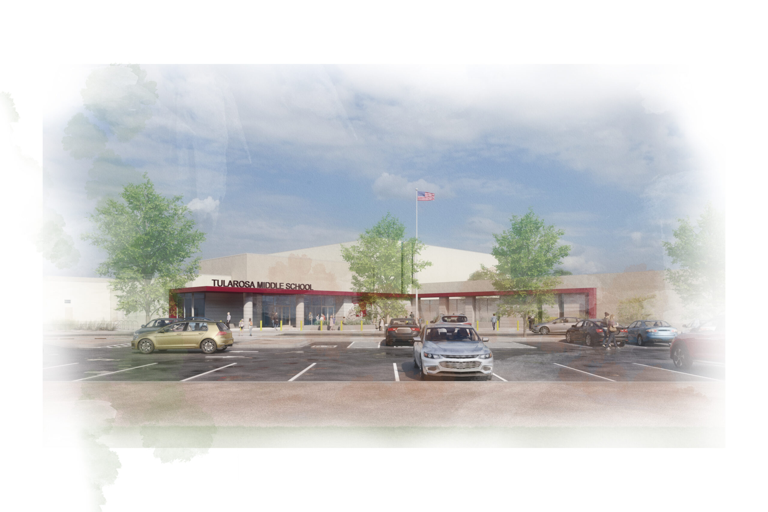 Exterior Sketchy Main Entry View 2